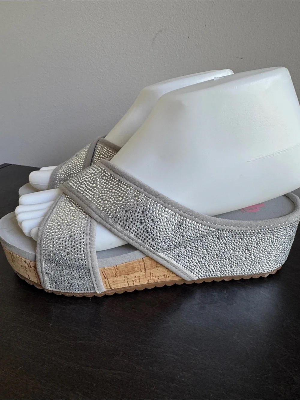 GB girls Silver Sparkle Platform Sandals